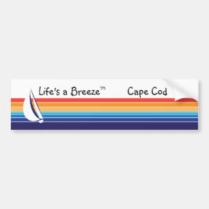 Boat Colour Square_Life's a Breeze™_Cape Cod Bumper Sticker