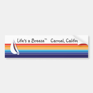 Boat Colour Square_Life's a Breeze™_Carmel, CA Bumper Sticker