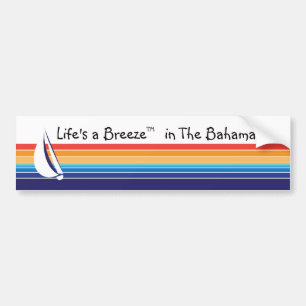 Boat Colour Square_Life's a Breeze™_in The Bahamas Bumper Sticker