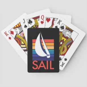 Boat Colour Square_Sail_on black Playing Cards
