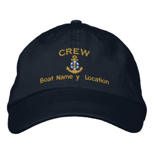 Boat Crew Your Boat Name Your Name Embroidered Hat