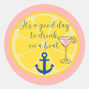  Boat Cruise Classic Round Sticker