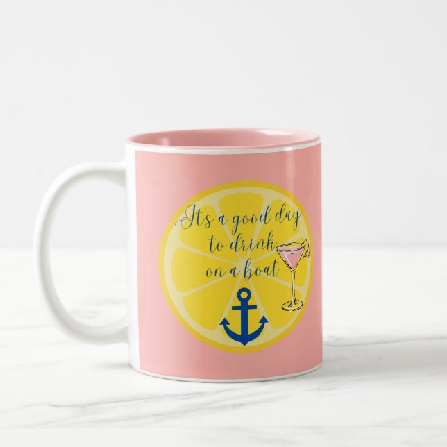 Boat Cruise Two-Tone Coffee Mug (Left)