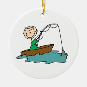 Boat Fishing Ceramic Tree Decoration