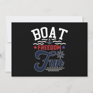 Boat Freedom Fun 4th Of July Boater Invitation