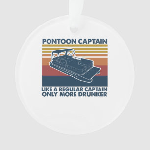 Boat Gift Funny Vintage Pontoon Boat Gift Idea Ornament