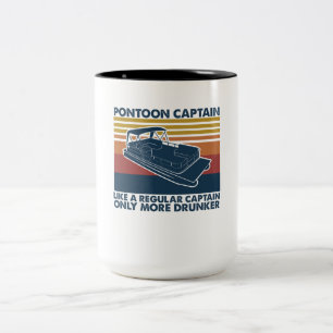 Boat Gift Funny Vintage Pontoon Boat Gift Idea Two-Tone Coffee Mug