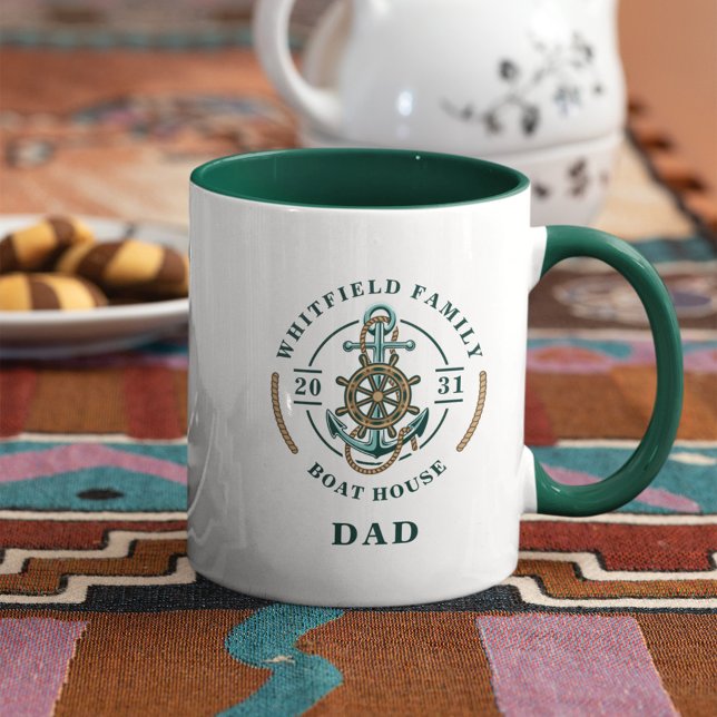 Boat House Anchor Boat Wheel Year Est Personalised Mug (Creator Uploaded)