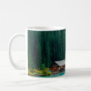 Boat house by Lake Louise in Banff National Park, Coffee Mug