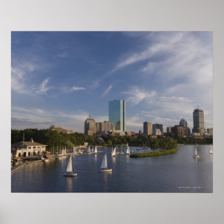 Boat house in the Charles River in The Esplanade Poster