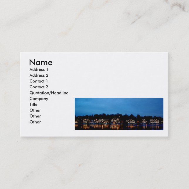 Boat House Row business card art (Front)