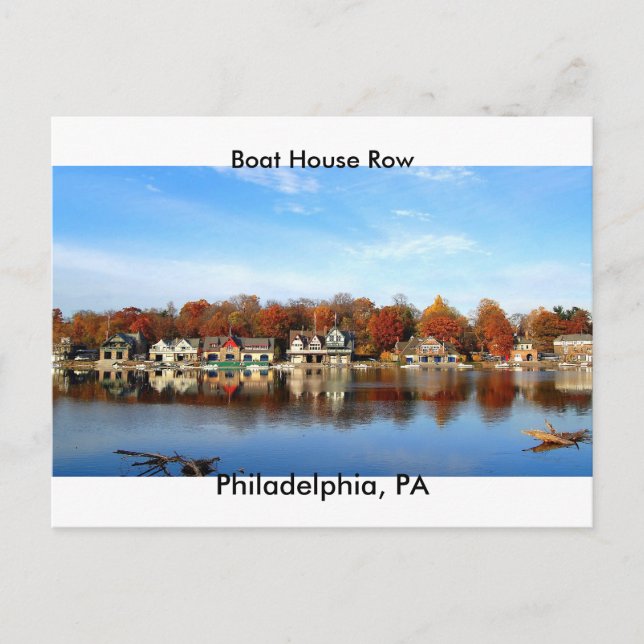 Boat House Row, Philadelphia, PA postage stamp Postcard (Front)