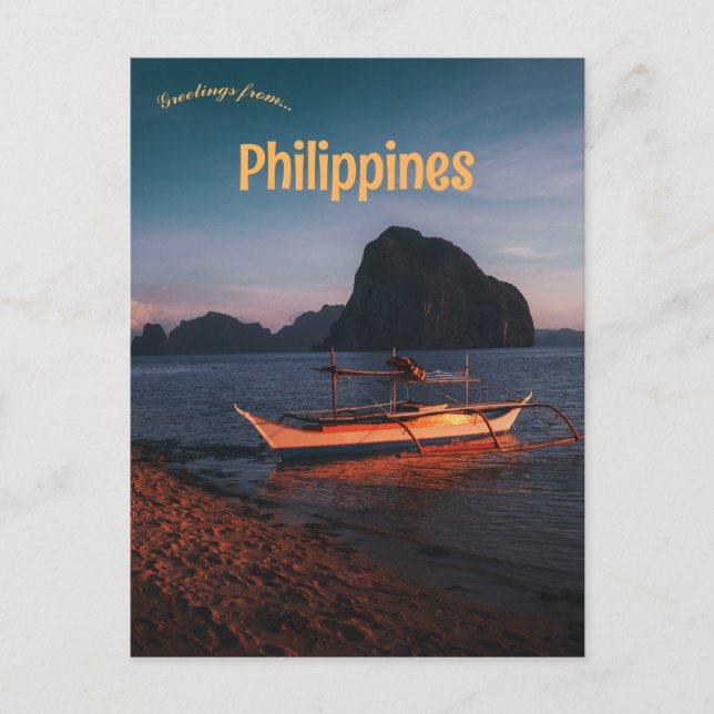 Boat in El Nido Palawan Philippines Postcard (Front)