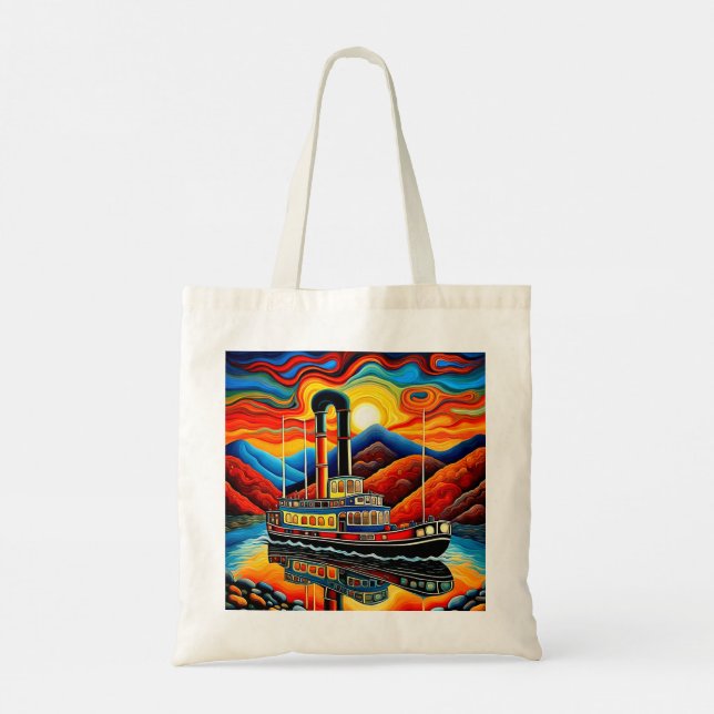 Boat in fjord  16 tote bag (Back)