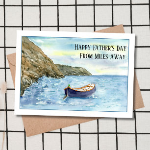 Boat In Mediterranean Ocean Happy Father's Day Card