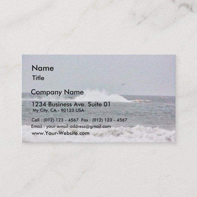 Boat In Race Business Card (Front)