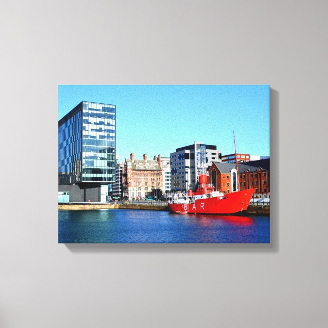 Boat in the Albert Dock Canvas Print (Front)