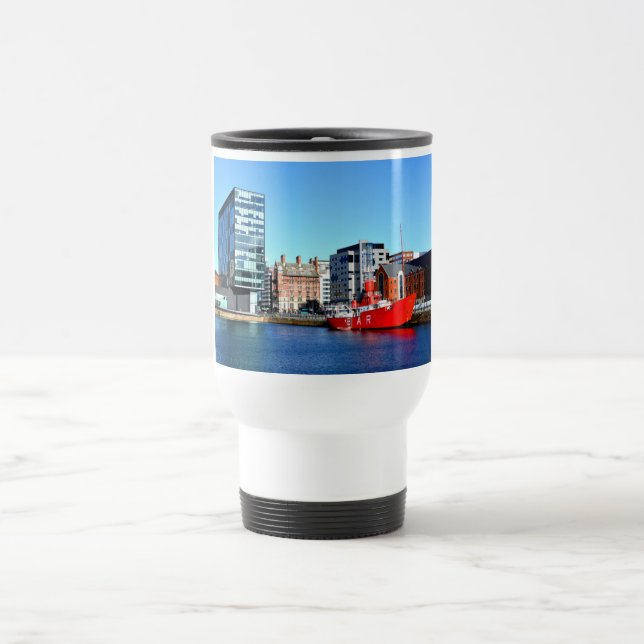 Boat in the Albert Dock Travel Mug (Center)