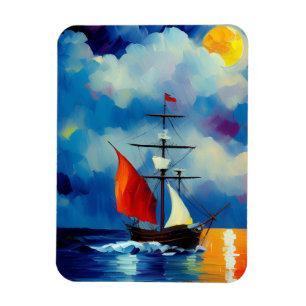 Boat in the Night Magnet