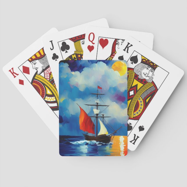 Boat in the Night Playing Cards (Back)