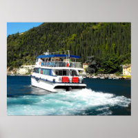 Boat leaving Maderno on Lake Garda