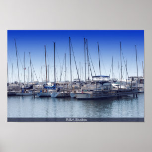 Boat Marina on Lake Poster
