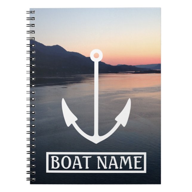 Boat Name Anchor Captains Log Notebook (Front)
