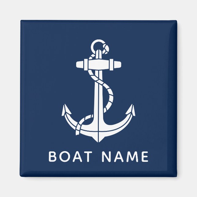 Boat Name Anchor Cruise Trip Custom Magnet (Front)