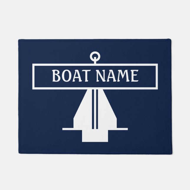 Boat Name Anchor Dock Mat (Front)