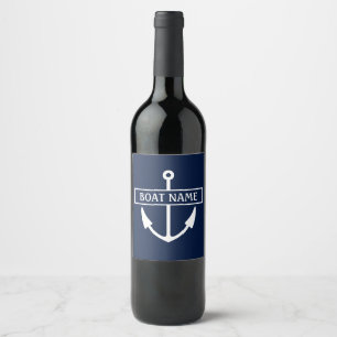 Boat Name Anchor Wine Label