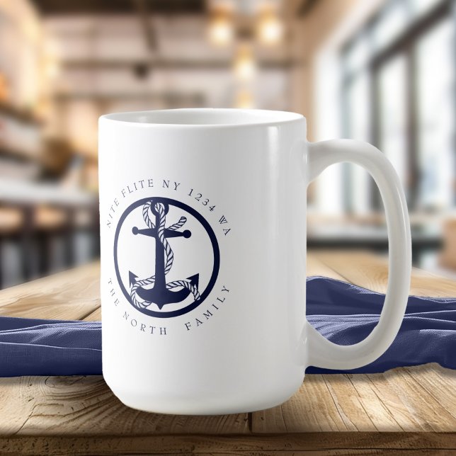 Boat Name and Anchor Navy ID619 Coffee Mug (Creator Uploaded)