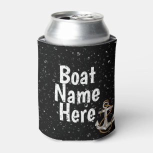 Boat Name and Water Droplet  Can Cooler