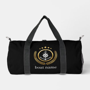 Boat Name Compass Anchor Laurel Navy Travel bag