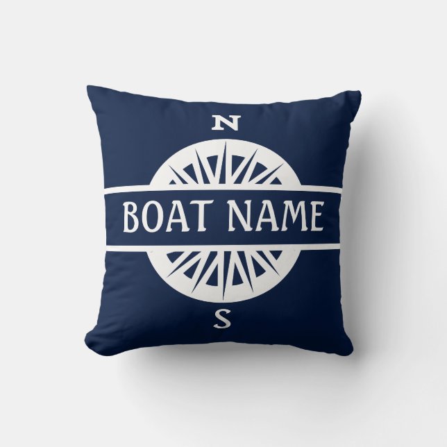 Boat Name Compass Cushion (Front)