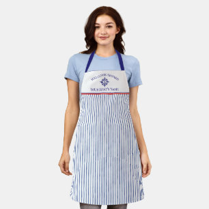 Boat Name Compass Rose Nautical Anchor Apron