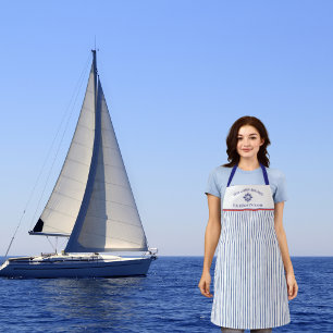 Boat Name Compass Rose Nautical Anchor Apron