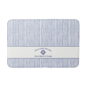 Boat Name Compass Rose Nautical Anchor Bath Mat