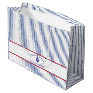 Boat Name Compass Rose Nautical Anchor  Large Gift Bag