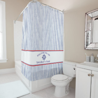 Boat Name Compass Rose Nautical Anchor Shower Curtain