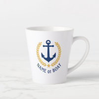 Boat Name Nautical Anchor Gold Laurel Star