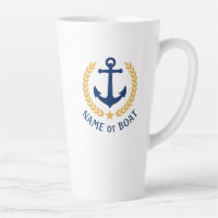 Boat Name Nautical Anchor Gold Style Laurel Star