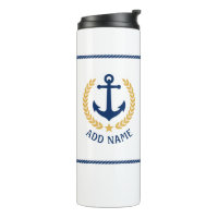 Boat Name Nautical Anchor Gold Style Laurel Star