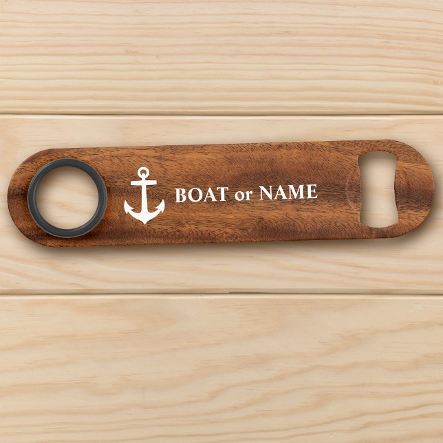 Boat Name Nautical Classic Anchor Wood Style (Creator Uploaded)