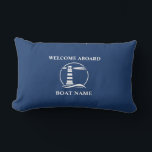 Boat Name Nautical Classic Lighthouse Navy Blue Lumbar Cushion<br><div class="desc">Boat Name Nautical Classic Lighthouse Navy Blue Lumbar Pillow Cushion.</div>