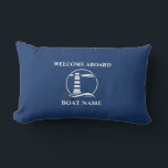 Boat Name Nautical Classic Lighthouse Navy Blue Lumbar Cushion<br><div class="desc">Boat Name Nautical Classic Lighthouse Navy Blue Lumbar Pillow Cushion.</div>