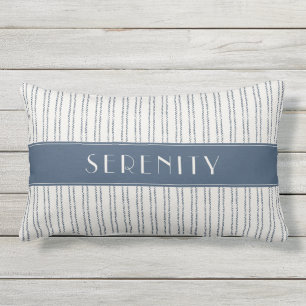 Boat Name Nautical Pinstripe Navy Outdoor Pillow