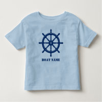 Boat Name or Your Name Ship Helm Wheel Navy & Blue