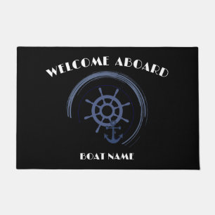 Boat Nautical Anchor Laurel  Custom Welcome Aboard Doormat