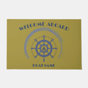 Boat Nautical Anchor Laurel Custom Welcome Aboard Doormat