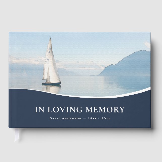 Boat Nautical In Loving Memory Guest Book (Front)
